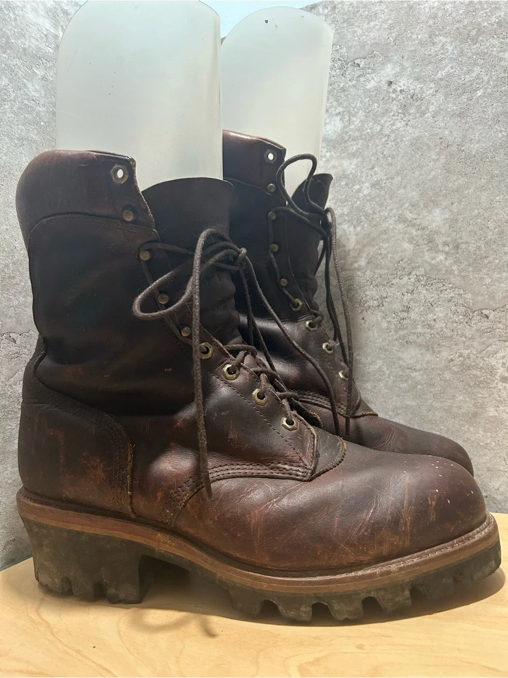 Vintage Chippewa Leather Logger Boots size 12 men’s
